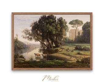 Italian Landscape, Jean-Baptiste-Camille Corot, 1835 | Printable Vintage Wall Art | Famous Paintings | Instant Download