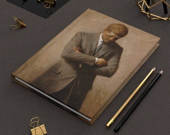 John F Kennedy Journal | President of USA Portrait | Hardcover Lined JFK Notebook | Matte Cover Casewrap Binding | Presidential Gift