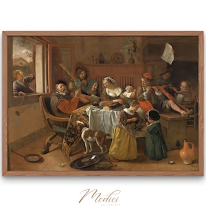 The Merry Family, Jan Havicksz. Steen, 1668 | Printable Vintage Wall Art | Instant Download