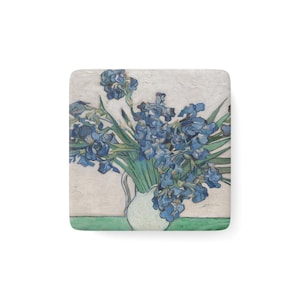 Van Gogh Irises Porcelain Magnet: Fine Art Floral Gift