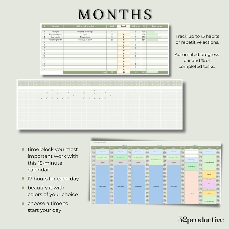 Task Planer Excel Olive Monthly Task Planner, MS Excel Template (digital Download) - Etsy