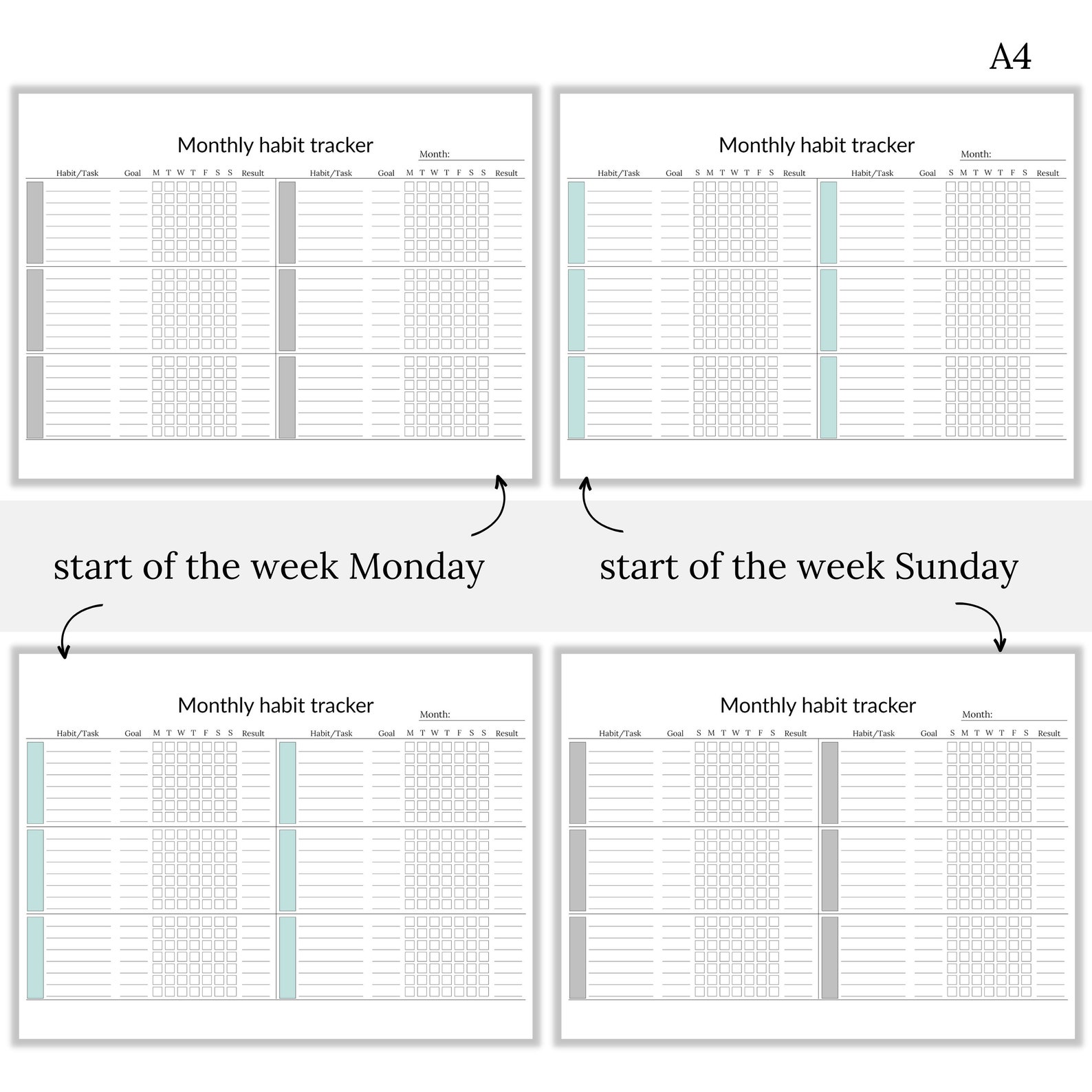 Monthly Habit Tracker Printable, A4 A5 Formats (PDF) - Etsy