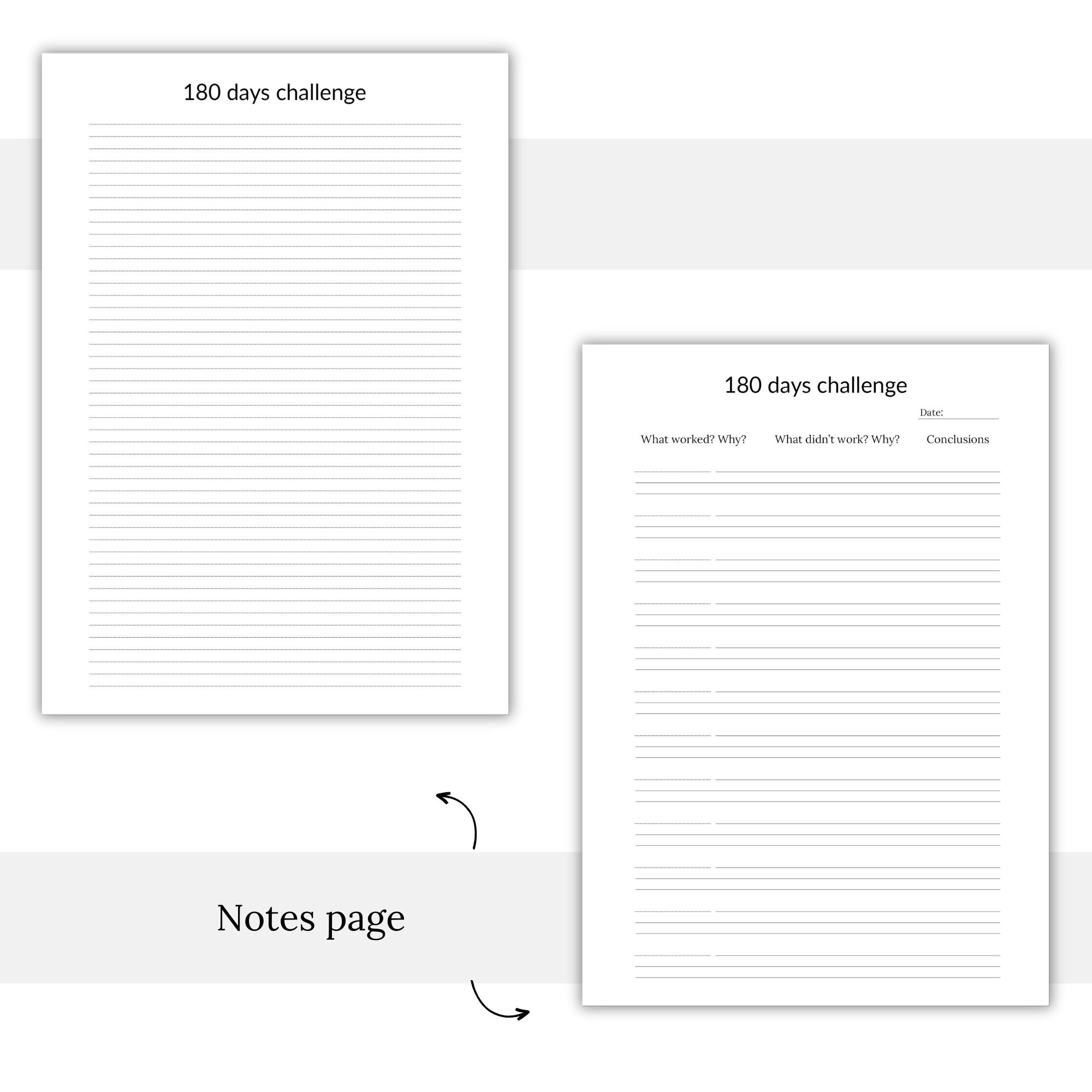180 Days Challenge Tracker Printables, Habit Tracker, Habit Tracker ...