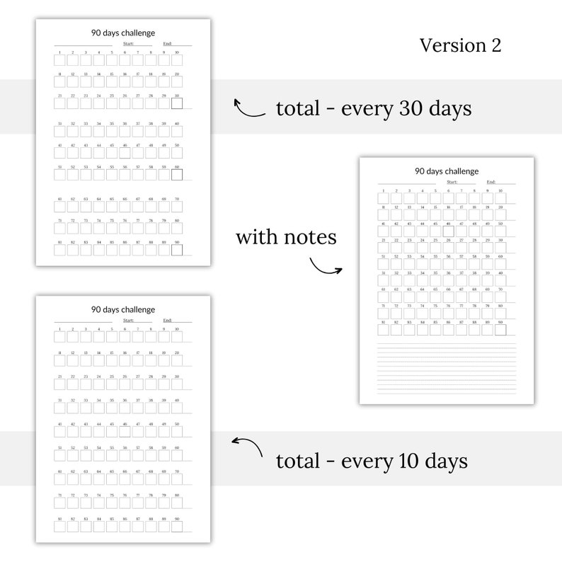 90 Day Challenge Tracker Printable Habit & Goal Planner (PDF) Etsy