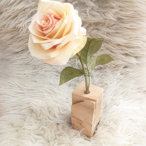 Flower vase, test tube, decorative cherry wood