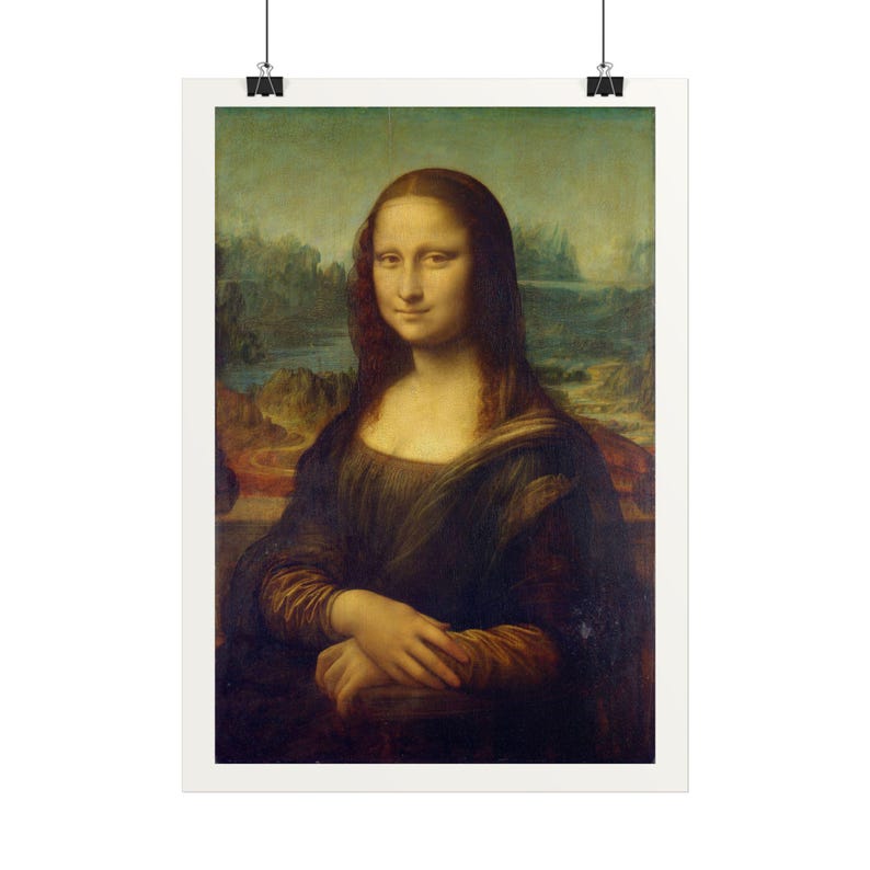 Mona Lisa Print by Leonardo da Vinci, Renaissance Art Poster, Famous Painting Wall Art, A4 A3 A2 A1, Printed in EU image 1