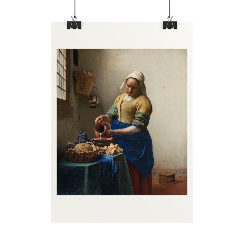 La lattaia, Johannes Vermeer – Stampa poster, quadro famoso, Secolo d'oro olandese, A4 A3 A2 A1, stampato in UE immagine 4