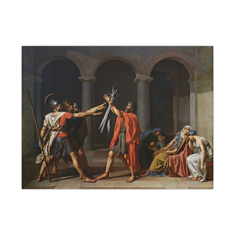 The Oath of the Horatii Canvas Print by Jacques-Louis David, Neoclassical Wall Art, Famous Painting, Ready to Hang image 9