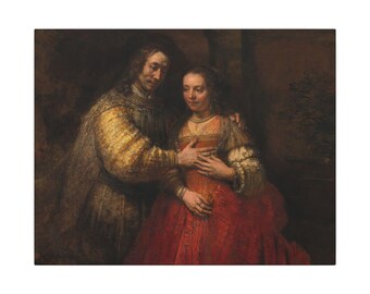 The Jewish Bride Canvas Print by Rembrandt, Dutch Golden Age Wall Art, Famous Painting, Ready to Hang