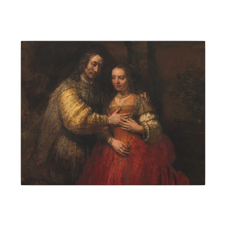 The Jewish Bride Canvas Print by Rembrandt, Dutch Golden Age Wall Art, Famous Painting, Ready to Hang image 1