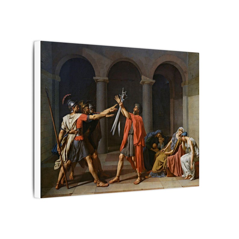 The Oath of the Horatii Canvas Print by Jacques-Louis David, Neoclassical Wall Art, Famous Painting, Ready to Hang image 2
