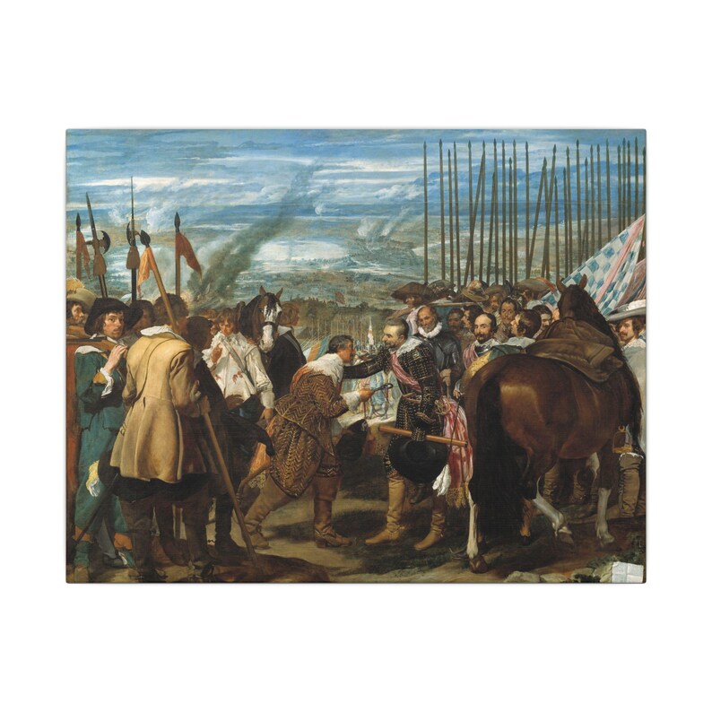 La rendición de Breda (Las lanzas), Diego Velázquez – Cuadro en lienzo, Barroco español, pintura famosa, listo para colgar imagen 5