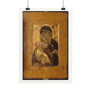 Theotokos of Vladimir Print, Byzantine Art Poster, Famous Painting Wall Art, A4 A3, Printed in EU image 1