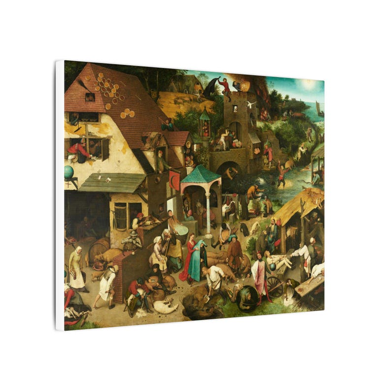 Netherlandish Proverbs Canvas Print by Pieter Brueghel the Elder, Flemish Wall Art, Famous Painting, Ready to Hang image 6