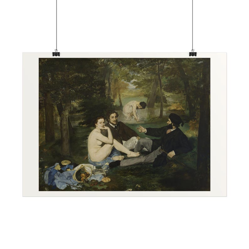 Luncheon on the Grass Print by Édouard Manet, Impressionism Art Poster, Famous Painting Wall Art, A4 A3 A2, Printed in EU image 3