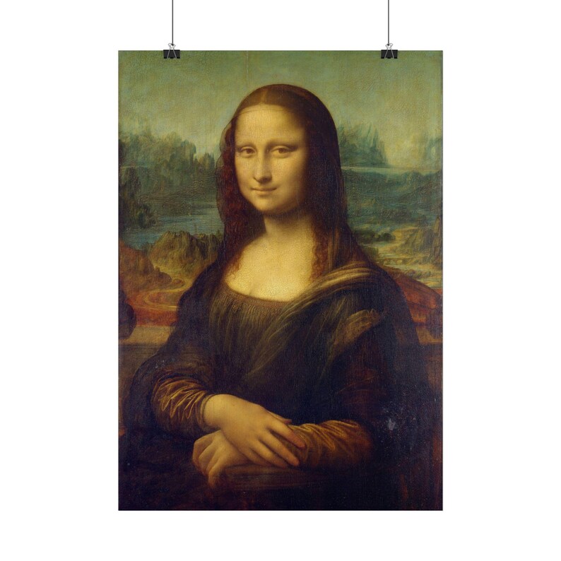 Mona Lisa Print by Leonardo da Vinci, Renaissance Art Poster, Famous Painting Wall Art, A4 A3 A2 A1, Printed in EU image 2