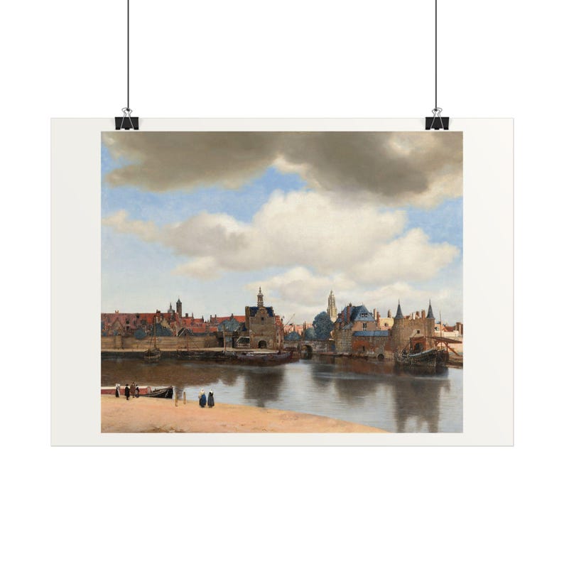 View of Delft Print by Johannes Vermeer, Dutch Golden Age Art Poster, Famous Painting Wall Art, A4 A3 A2, Printed in EU image 2