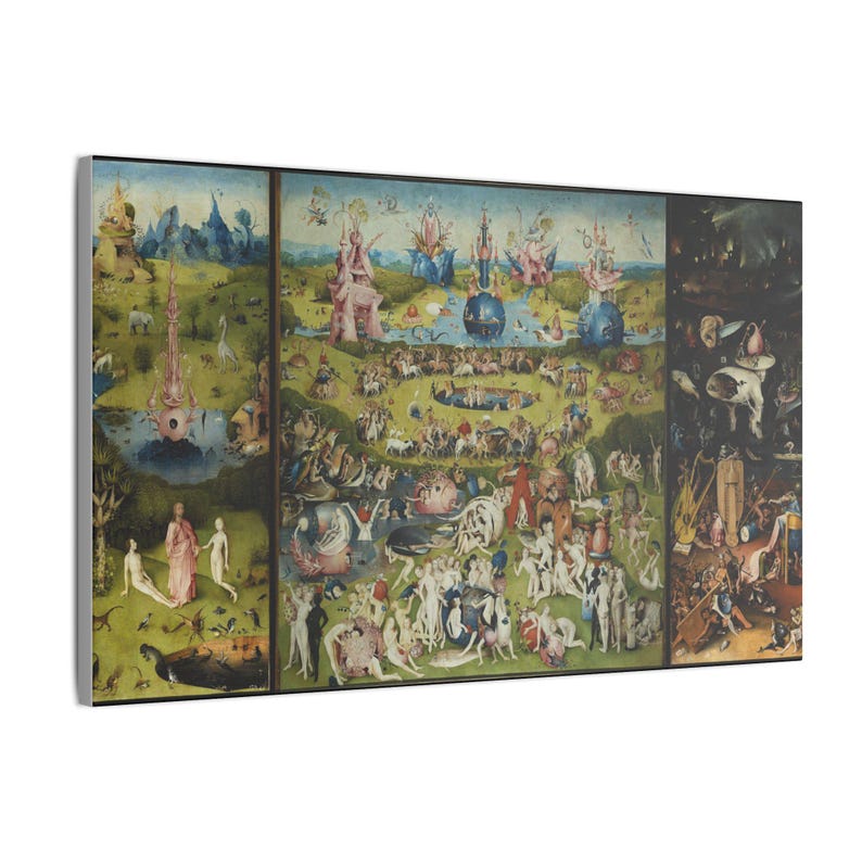 The Garden of Earthly Delights Canvas Print by Hieronymus Bosch, Surreal Wall Art, Famous Painting, Ready to Hang image 2