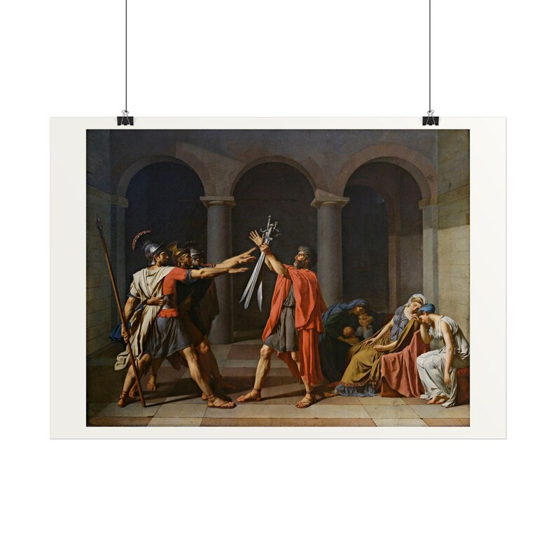 The Oath of the Horatii Print by Jacques-Louis David, Neoclassical Art Poster, Famous Painting Wall Art, A4 A3 A2, Printed in EU image 3