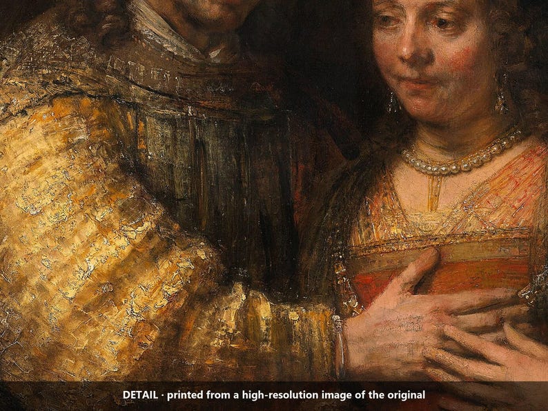 The Jewish Bride Print by Rembrandt, Dutch Golden Age Art Poster, Famous Painting Wall Art, A4 A3 A2, Printed in EU image 5