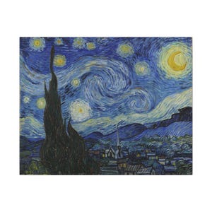 The Starry Night Canvas Print by Vincent van Gogh, Post Impressionism Wall Art, Famous Painting, Ready to Hang image 13
