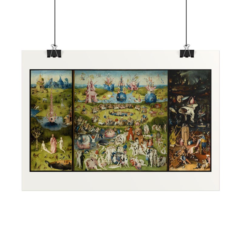 The Garden of Earthly Delights Print by Hieronymus Bosch, Surreal Art Poster, Famous Painting Wall Art, A4 A3 A2, Printed in EU image 1