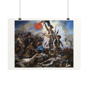 Liberty Leading the People Print by Eugène Delacroix, Romanticism Art Poster, Famous Painting Wall Art, A4 A3 A2, Printed in EU image 3