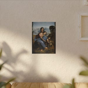 La Virgen, el Niño Jesús y Santa Ana, Leonardo da Vinci – Cuadro en lienzo, Renacimiento, pintura famosa, listo para colgar imagen 3