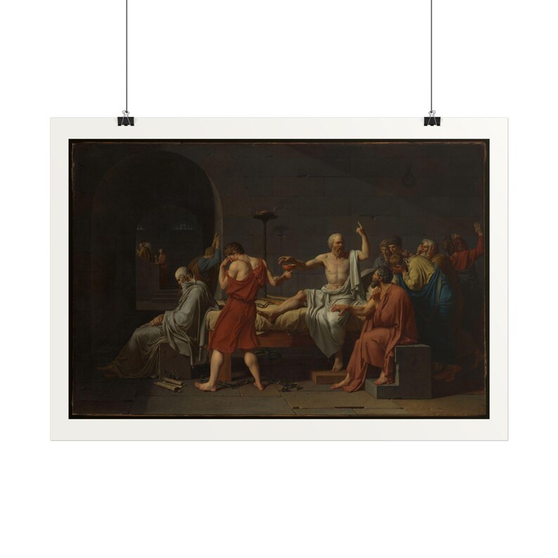 The Death of Socrates Print by Jacques-Louis David, Neoclassical Art Poster, Famous Painting Wall Art, A4 A3 A2, Printed in EU image 3