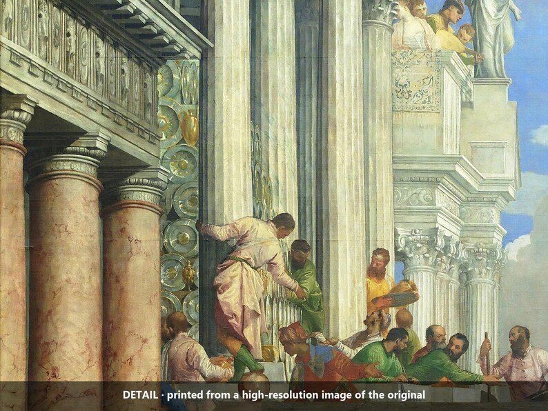 The Wedding at Cana Print by Paolo Veronese, Venetian Art Poster, Famous Painting Wall Art, A4 A3 A2, Printed in EU image 5