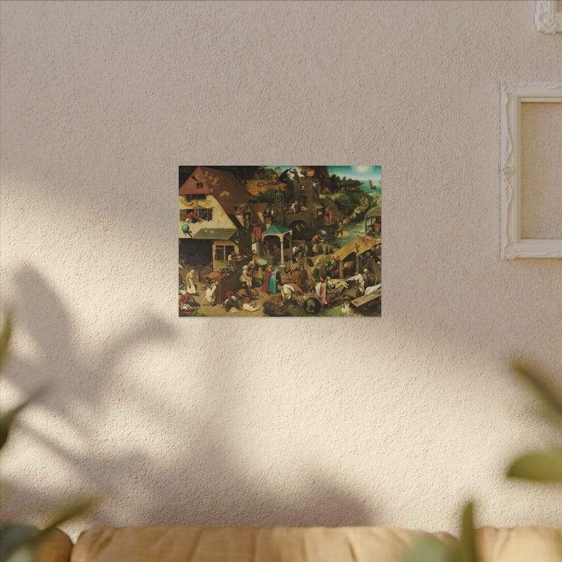 Netherlandish Proverbs Canvas Print by Pieter Brueghel the Elder, Flemish Wall Art, Famous Painting, Ready to Hang image 11