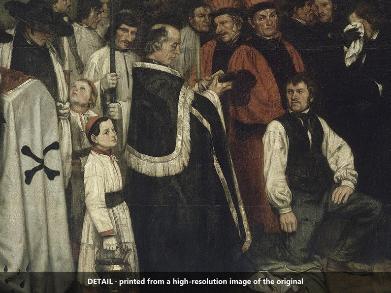 A Burial at Ornans Canvas Print by Gustave Courbet, Realism Wall Art, Famous Painting, Ready to Hang image 6