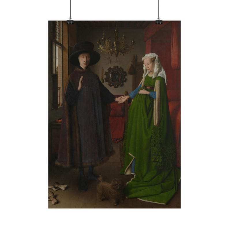 Arnolfini Portrait Print by Jan van Eyck, Flemish Art Poster, Famous Painting Wall Art, A4 A3 A2 A1, Printed in EU image 2