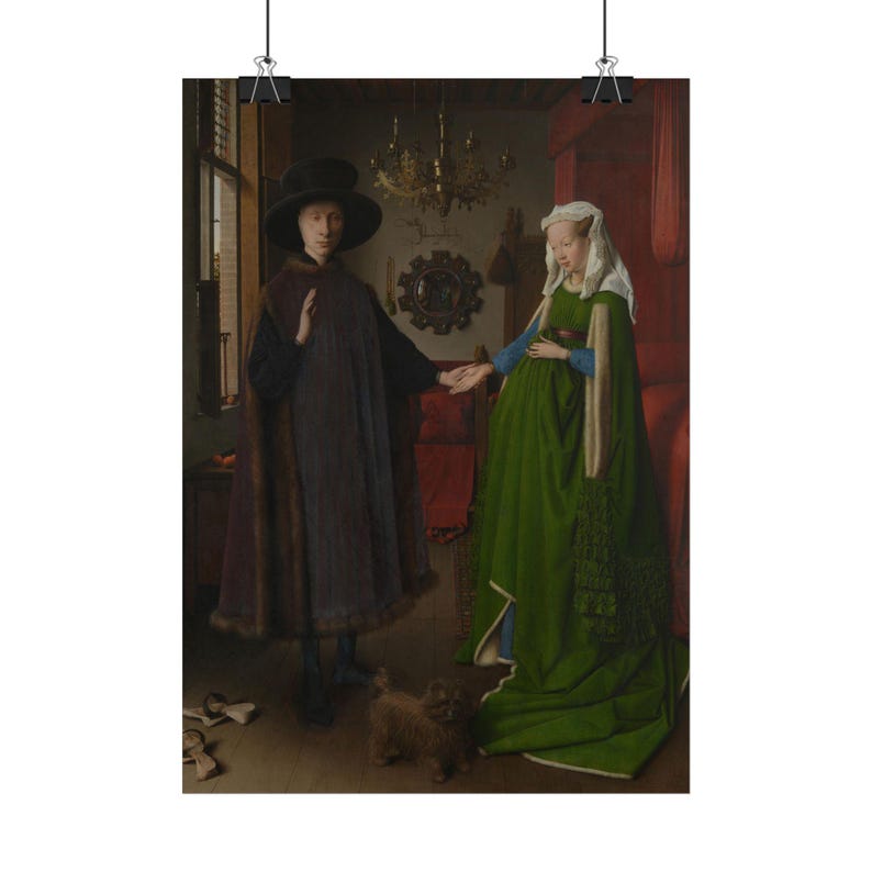 Arnolfini Portrait Print by Jan van Eyck, Flemish Art Poster, Famous Painting Wall Art, A4 A3 A2 A1, Printed in EU image 4