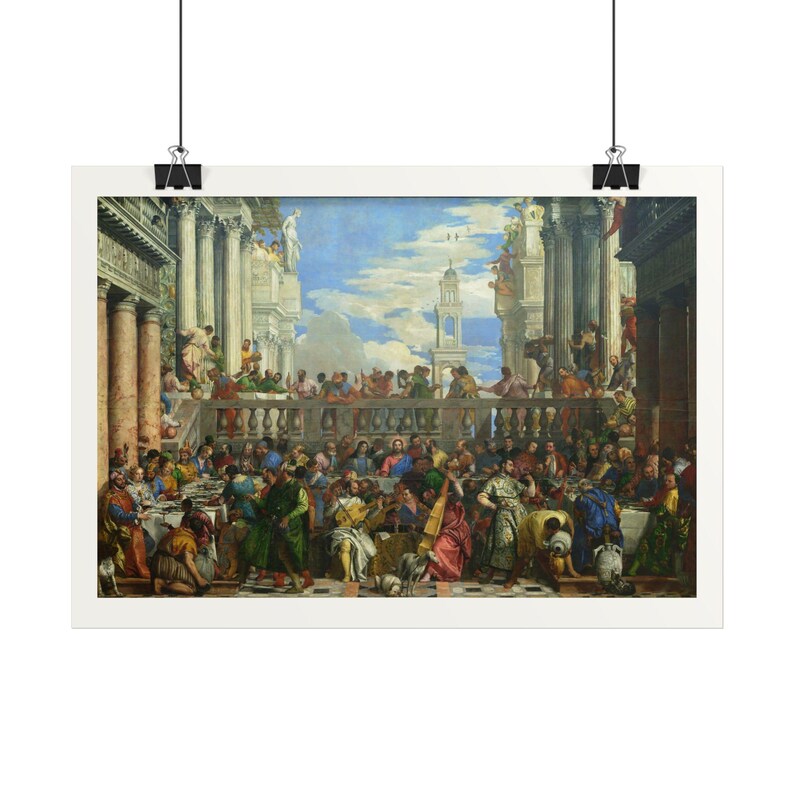 The Wedding at Cana Print by Paolo Veronese, Venetian Art Poster, Famous Painting Wall Art, A4 A3 A2, Printed in EU image 1