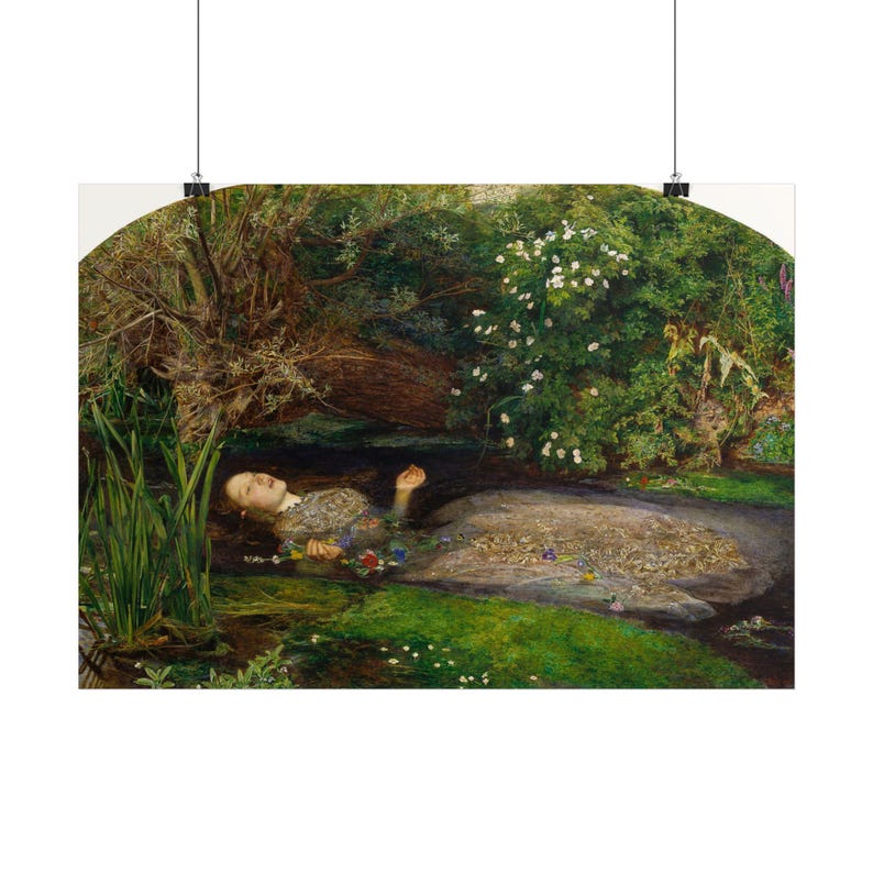 Ophelia Print by John Everett Millais, Pre Raphaelite Art Poster, Famous Painting Wall Art, A4 A3 A2, Printed in EU image 3