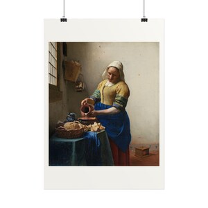 La lattaia, Johannes Vermeer – Stampa poster, quadro famoso, Secolo d'oro olandese, A4 A3 A2 A1, stampato in UE immagine 2
