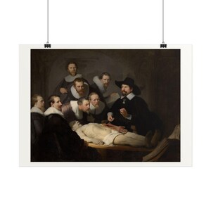 The Anatomy Lesson of Dr. Nicolaes Tulp Print by Rembrandt, Dutch Golden Age Art Poster, Famous Painting Wall Art, A4 A3 A2, Printed in EU image 3