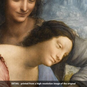 May include: A detailed print of a painting featuring two figures with soft facial expressions. One figure wears a pink garment with a ruffled neckline, while the other wears a grey sleeve. The text DETAIL - printed from a high-resolution image of the original is visible at the bottom.