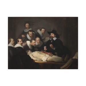 The Anatomy Lesson of Dr. Nicolaes Tulp Canvas Print by Rembrandt, Dutch Golden Age Wall Art, Famous Painting, Ready to Hang image 1