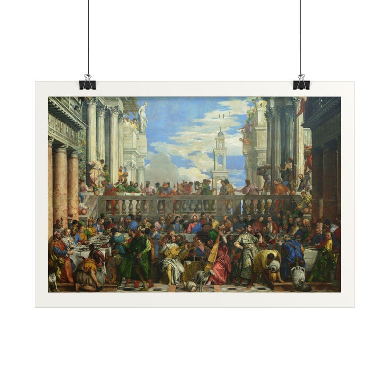 The Wedding at Cana Print by Paolo Veronese, Venetian Art Poster, Famous Painting Wall Art, A4 A3 A2, Printed in EU image 2