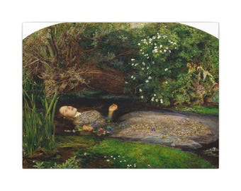 Ophelia Canvas Print by John Everett Millais, Pre Raphaelite Wall Art, Famous Painting, Ready to Hang