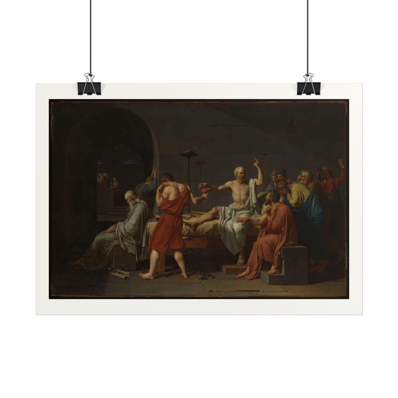 The Death of Socrates Print by Jacques-Louis David, Neoclassical Art Poster, Famous Painting Wall Art, A4 A3 A2, Printed in EU image 1