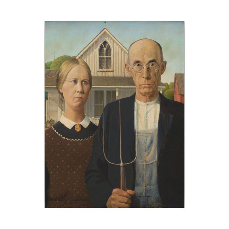 American Gothic Canvas Print by Grant Wood, Americana Wall Art, Famous Painting, Ready to Hang image 13