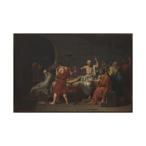 La muerte de Sócrates, Jacques-Louis David – Cuadro en lienzo, Neoclasicismo, pintura famosa, listo para colgar imagen 5