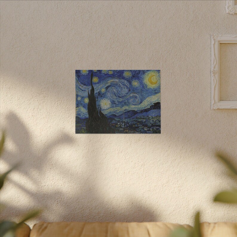 The Starry Night Canvas Print by Vincent van Gogh, Post Impressionism Wall Art, Famous Painting, Ready to Hang image 11