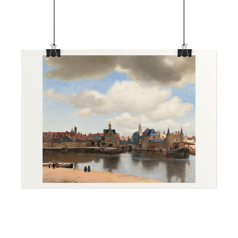 View of Delft Print by Johannes Vermeer, Dutch Golden Age Art Poster, Famous Painting Wall Art, A4 A3 A2, Printed in EU image 1