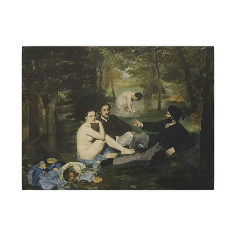 Luncheon on the Grass Canvas Print by Édouard Manet, Impressionism Wall Art, Famous Painting, Ready to Hang image 1