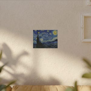 The Starry Night Canvas Print by Vincent van Gogh, Post Impressionism Wall Art, Famous Painting, Ready to Hang image 3