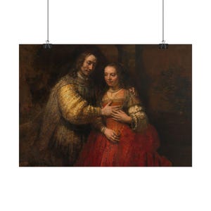 The Jewish Bride Print by Rembrandt, Dutch Golden Age Art Poster, Famous Painting Wall Art, A4 A3 A2, Printed in EU image 2